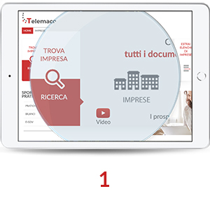 Accedi a Telemaco per cercare un’impresa per Codice Fiscale o Partita IVA Nella homepage di Telemaco clicca sull’icona “IMPRESE” e inserisci il Codice Fiscale o la Partita IVA. Poi avvia la ricerca.